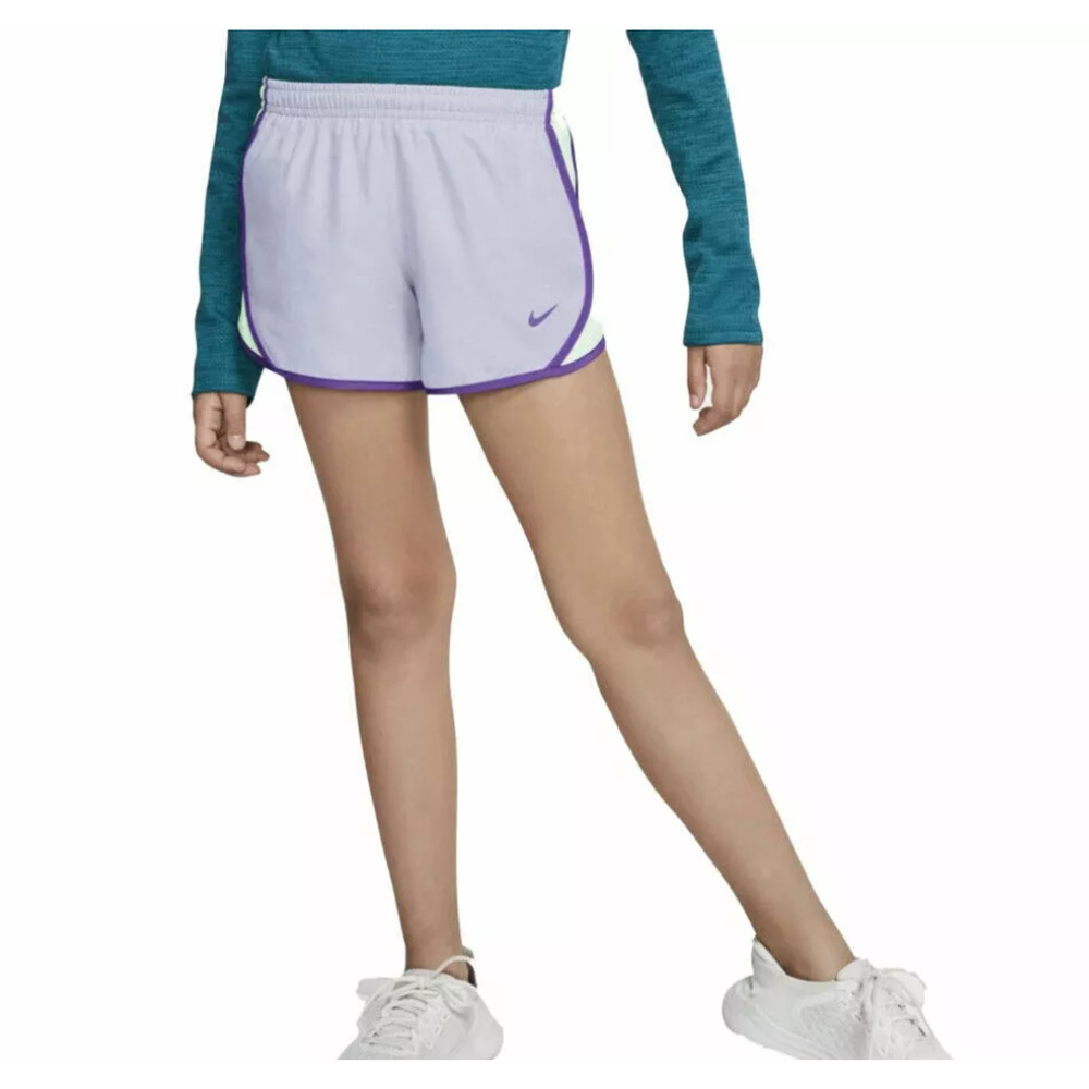 Nike Tempo Dri Fit Big Girls lined running shorts XLarge, purple white, NWT